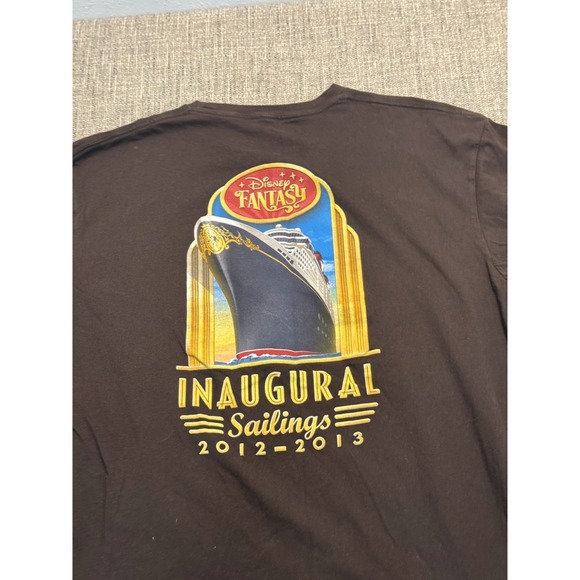 Line Other - Disney‎ Cruise Line T-Shirt Men's Brown Inaugural Sailing Crew Neck Short Sleeve